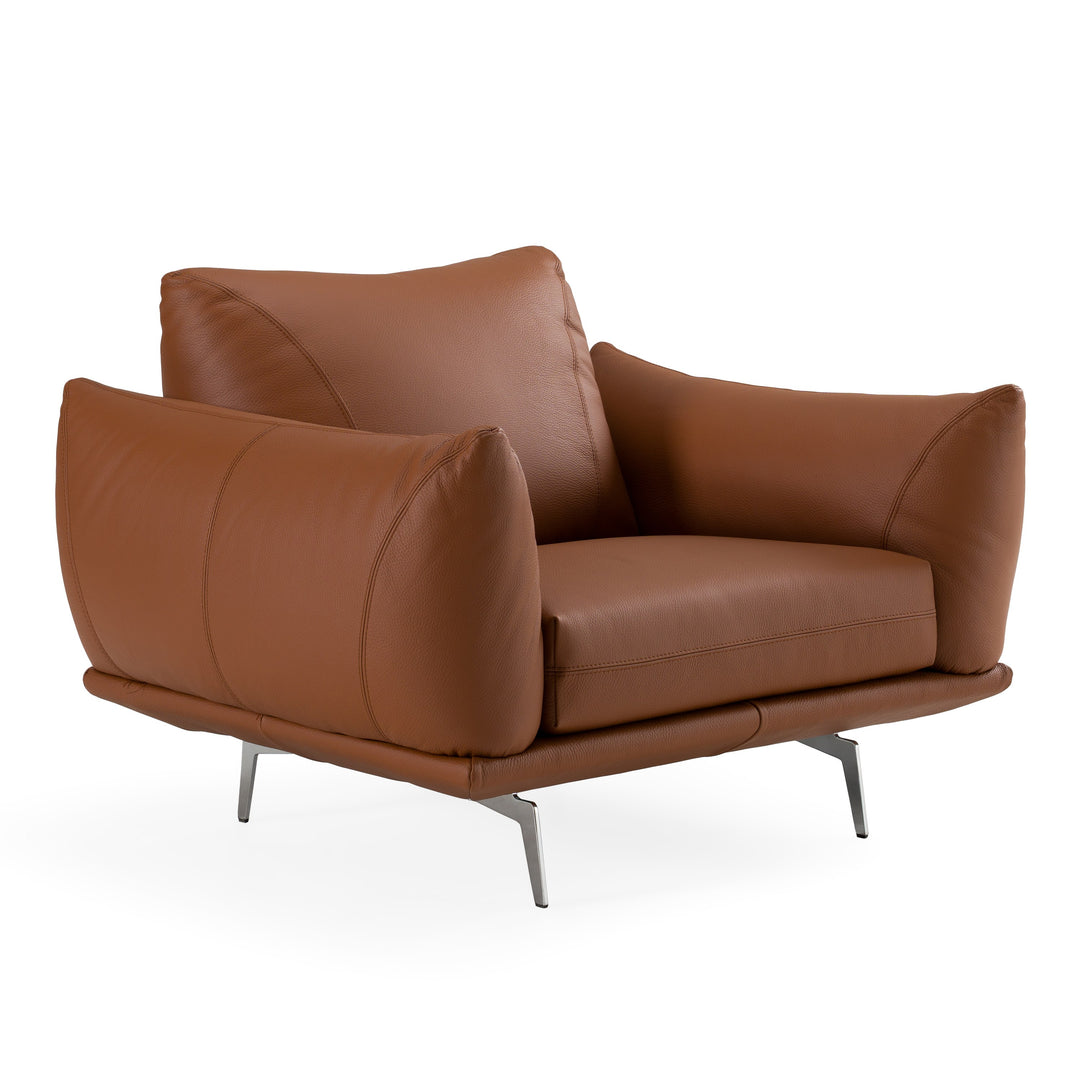 Saint Tropez - Modern Italian Cognac Leather Accent Chair