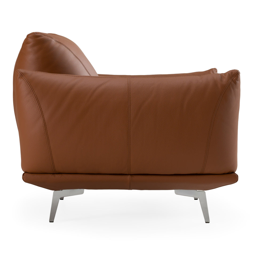 Saint Tropez  Modern Italian Cognac Leather Accent Chair