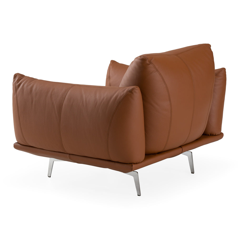 Saint Tropez - Modern Italian Cognac Leather Accent Chair - View 3