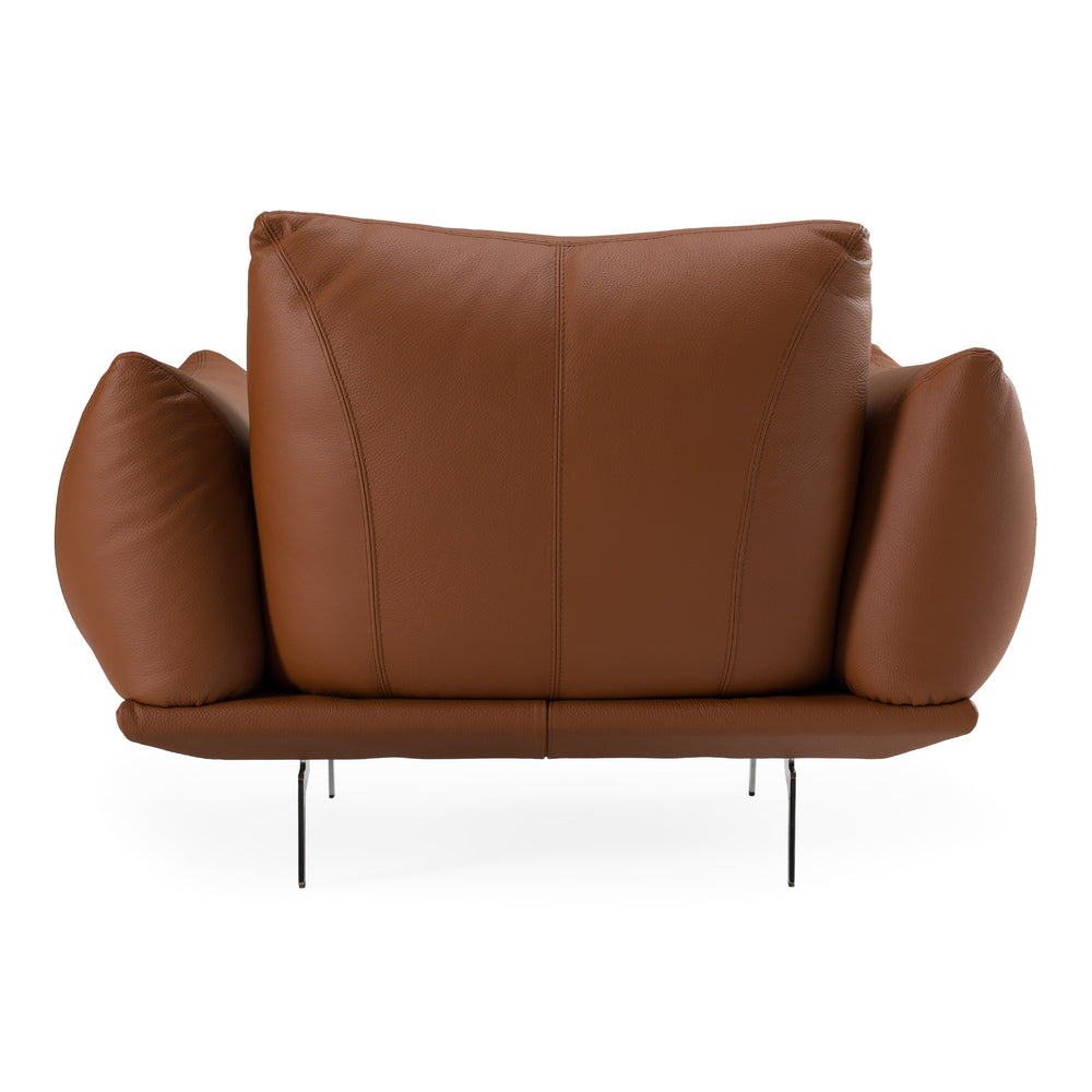 Saint Tropez - Modern Italian Cognac Leather Accent Chair - View 4