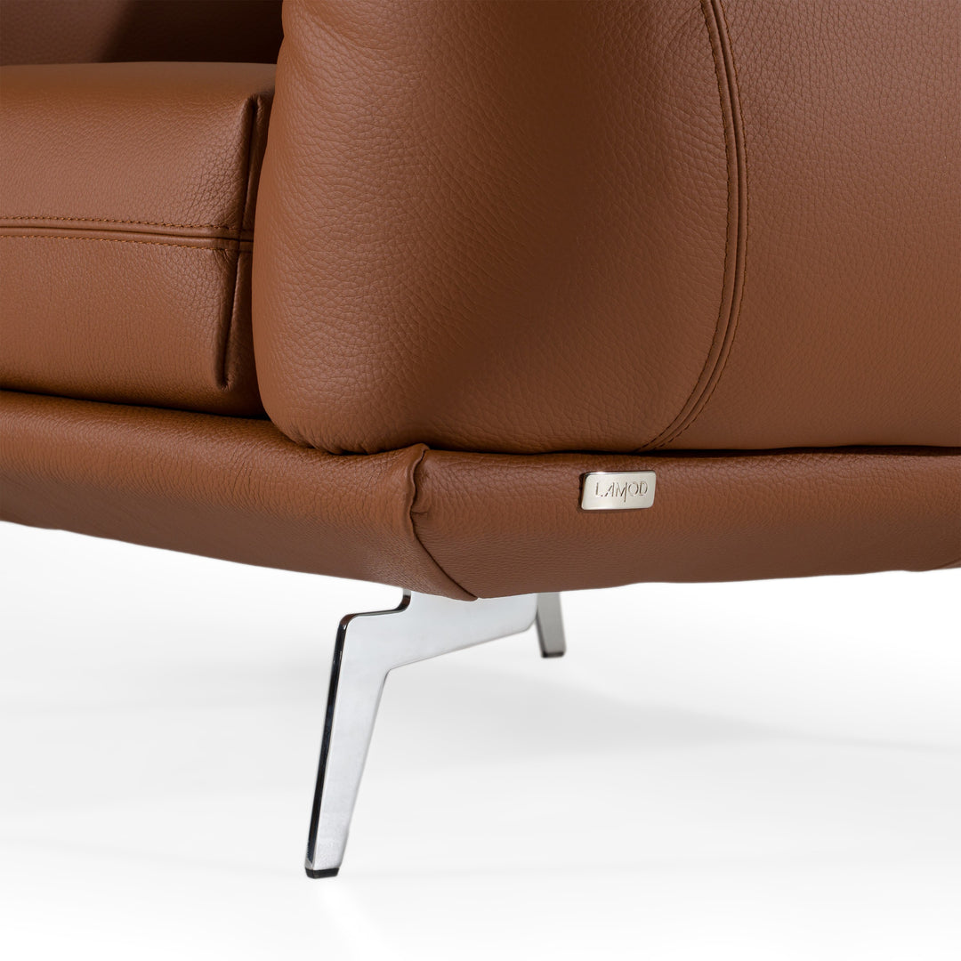 Saint Tropez - Modern Italian Cognac Leather Accent Chair
