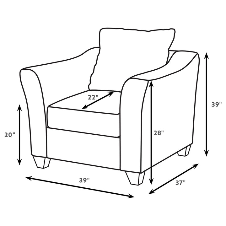 Salizar - Upholstered Flared Arm Accent Chair - Charcoal Gray Arm Chair modern furniture Contempo Furniture