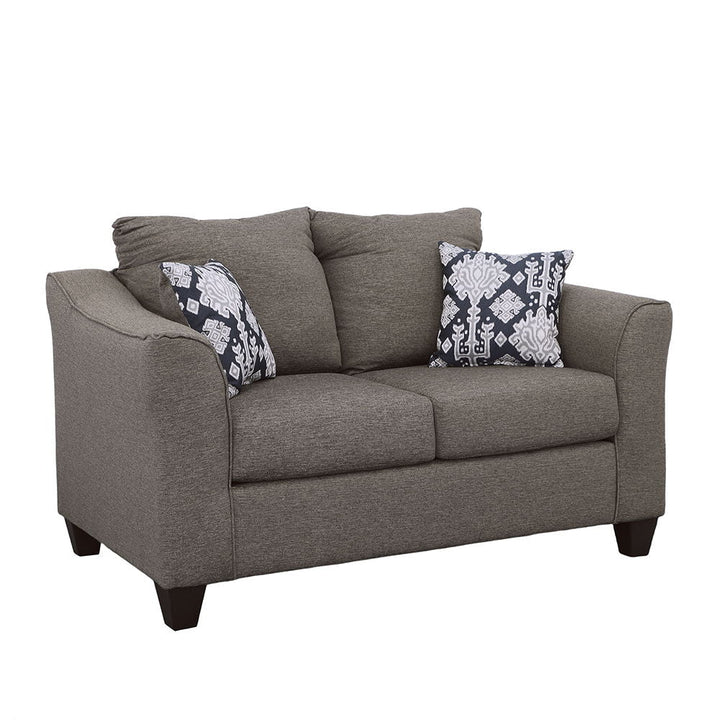Salizar - Upholstered Flared Arm Loveseat - Charcoal Gray Stationary Loveseat modern furniture Contempo Furniture