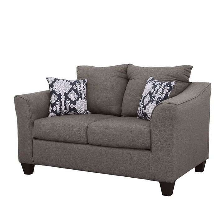 Salizar - Upholstered Flared Arm Loveseat - Charcoal Gray Stationary Loveseat modern furniture Contempo Furniture