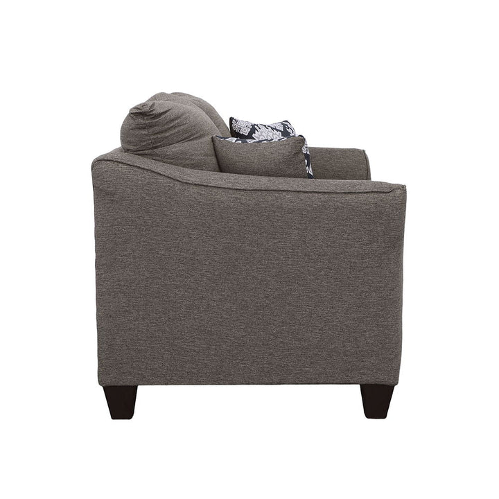Salizar - Upholstered Flared Arm Loveseat - Charcoal Gray Stationary Loveseat modern furniture Contempo Furniture