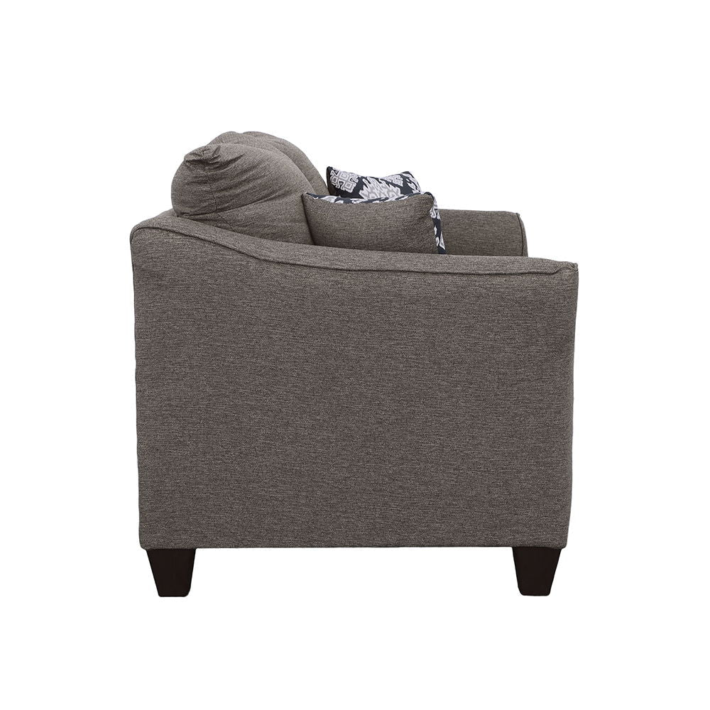Salizar - Upholstered Flared Arm Loveseat - Charcoal Gray Stationary Loveseat modern furniture Contempo Furniture
