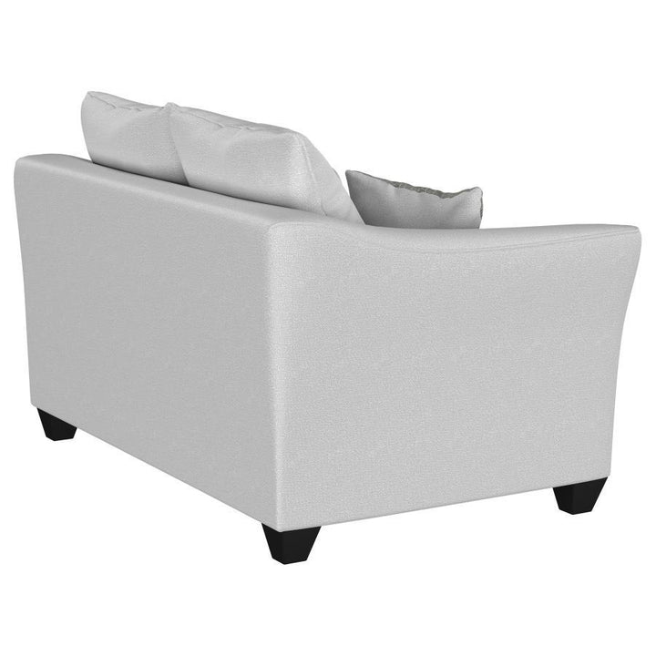 Salizar - Upholstered Flared Arm Loveseat - Sand Stationary Loveseat modern furniture Contempo Furniture