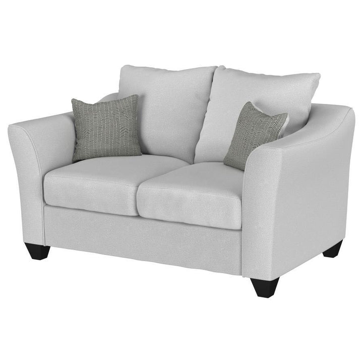 Salizar - Upholstered Flared Arm Loveseat - Sand Stationary Loveseat modern furniture Contempo Furniture