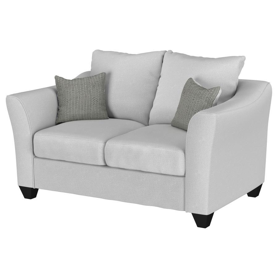 Salizar - Upholstered Flared Arm Loveseat - Sand Stationary Loveseat modern furniture Contempo Furniture