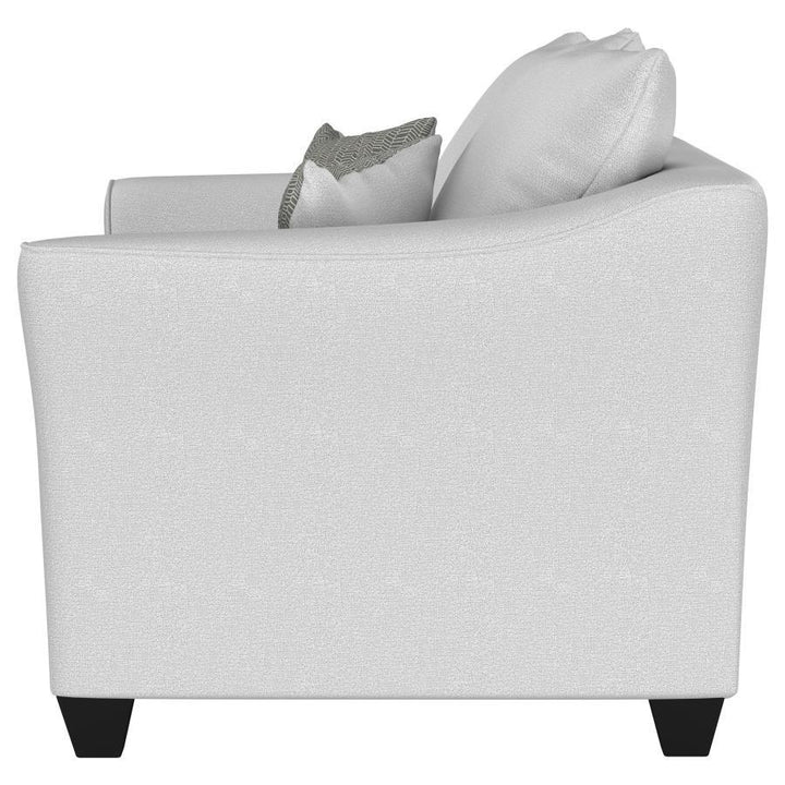 Salizar - Upholstered Flared Arm Loveseat - Sand Stationary Loveseat modern furniture Contempo Furniture