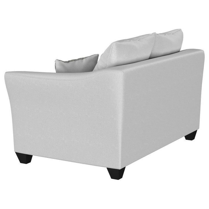 Salizar - Upholstered Flared Arm Loveseat - Sand Stationary Loveseat modern furniture Contempo Furniture