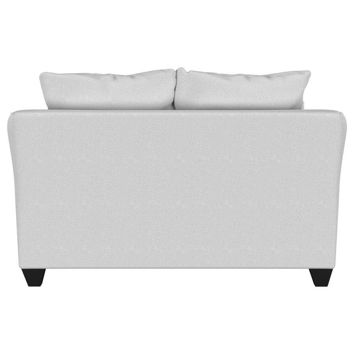Salizar - Upholstered Flared Arm Loveseat - Sand Stationary Loveseat modern furniture Contempo Furniture
