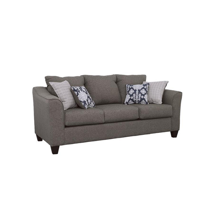 Salizar - Upholstered Flared Arm Sofa - Charcoal Gray Stationary Sofa modern furniture Contempo Furniture