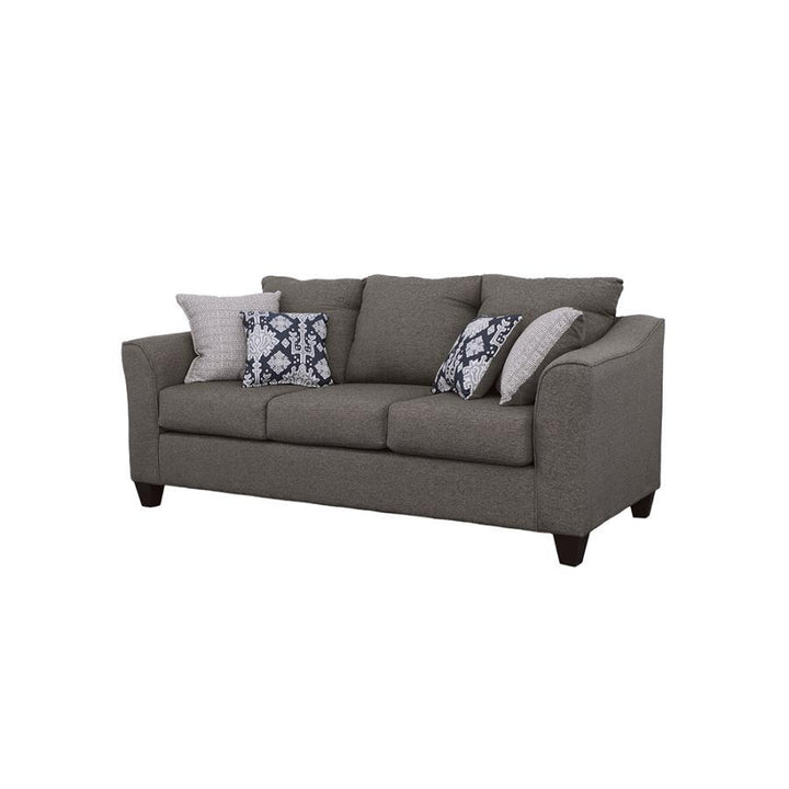 Salizar - Upholstered Flared Arm Sofa - Charcoal Gray Stationary Sofa modern furniture Contempo Furniture