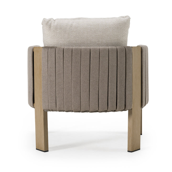 Salvora - Outdoor Beige Fabric &amp; Grey Rope Chair