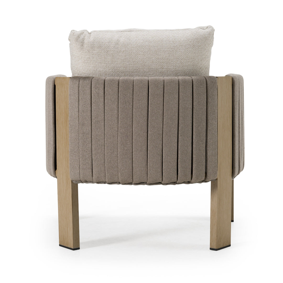 Salvora - Outdoor Beige Fabric & Grey Rope Chair