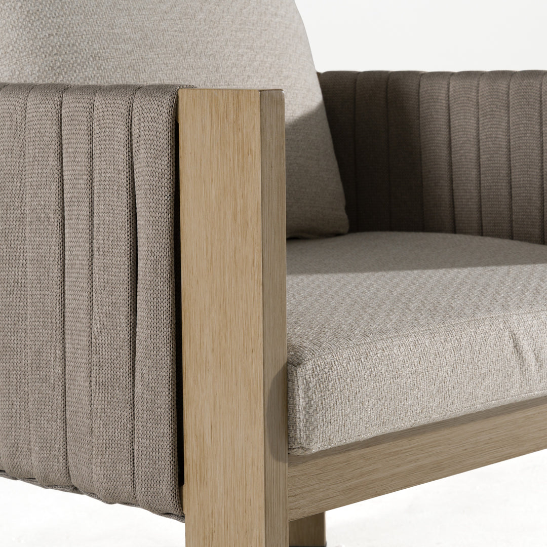 Salvora - Outdoor Beige Fabric & Grey Rope Chair