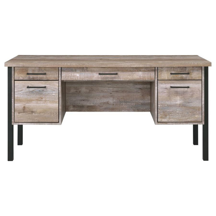 Samson - 4 - Drawer Office Computer Desk - Weathered Oak Computer Desk modern furniture Contempo Furniture