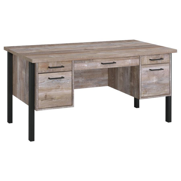 Samson - 4 - Drawer Office Computer Desk - Weathered Oak Computer Desk modern furniture Contempo Furniture