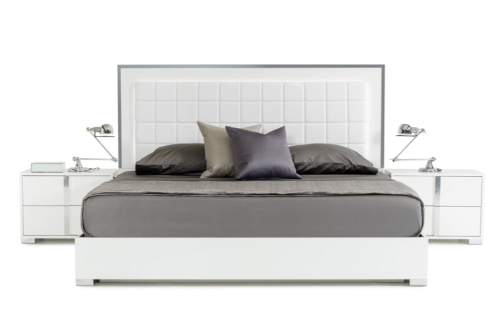 California King San Marino Modern White Bed