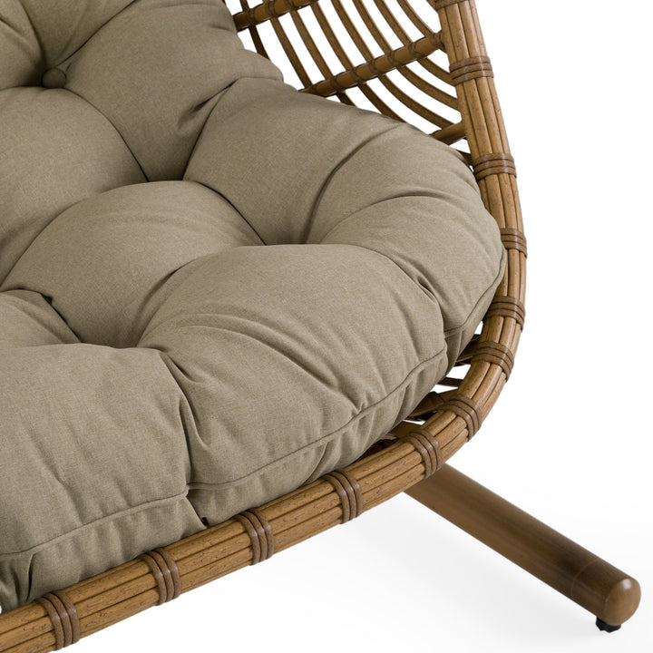 San Juan Outdoor Bamboo Brown &amp; Beige Hanging Chair