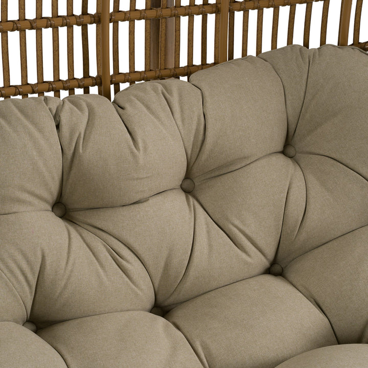 San Juan Outdoor Bamboo Brown &amp; Beige Hanging Chair