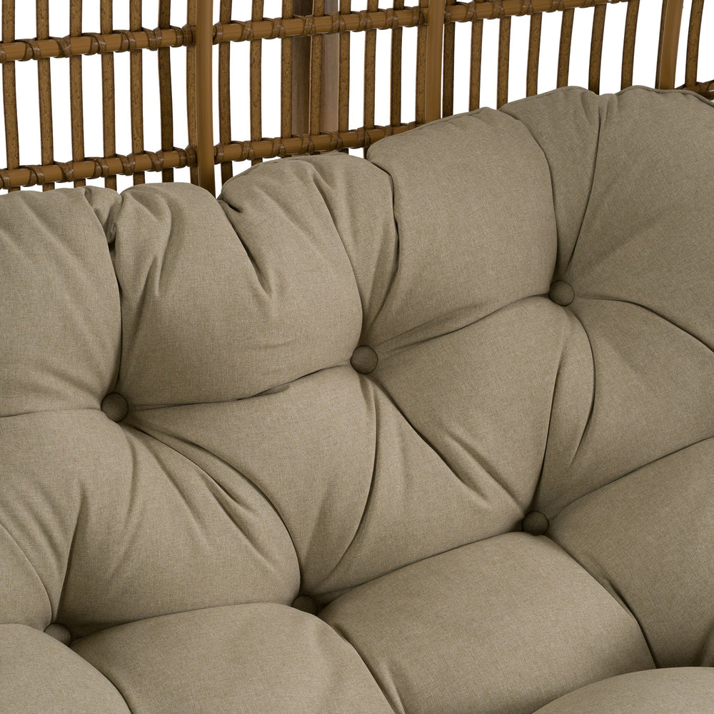 San Juan Outdoor Bamboo Brown & Beige Hanging Chair