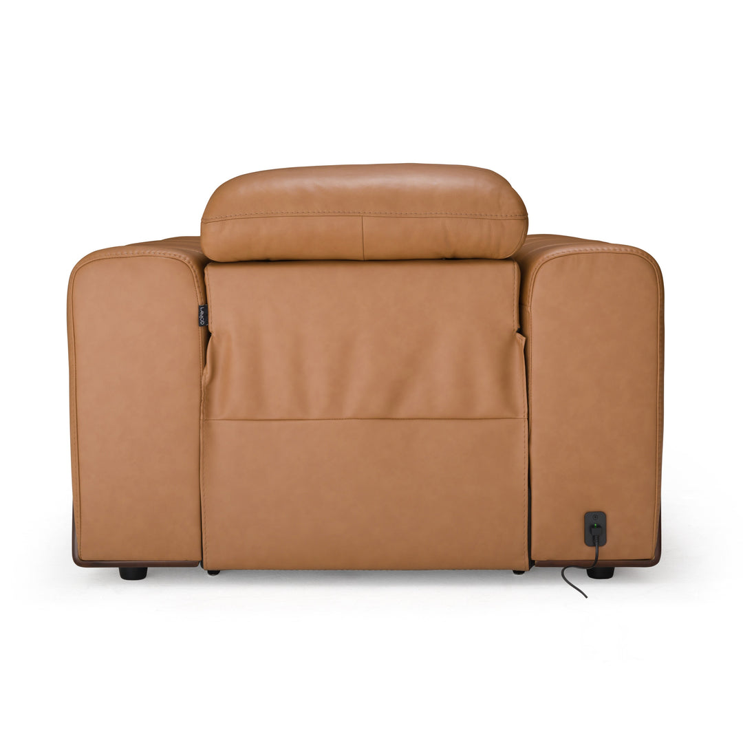 Sandstone - Modern Brown Leather Electric Recliner Chair