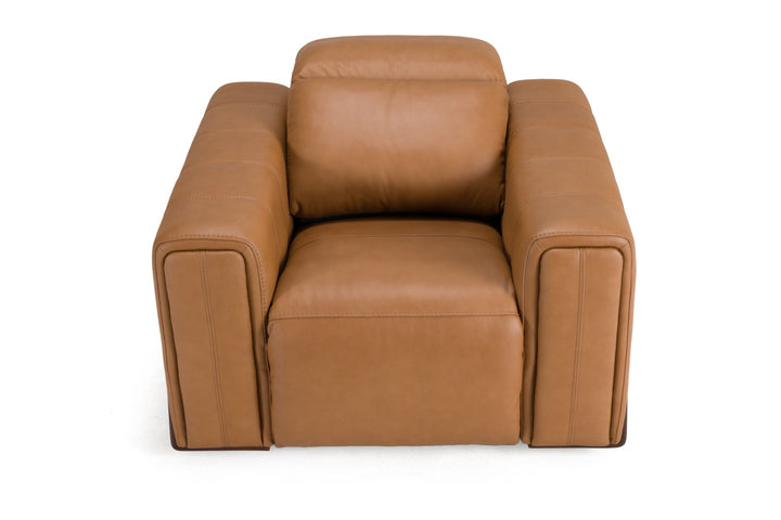Sandstone - Modern Brown Leather Electric Recliner Chair