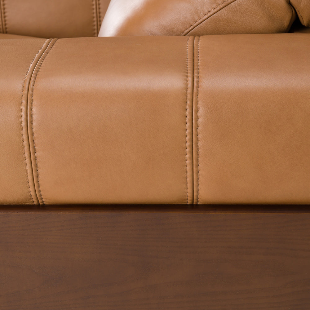 Sandstone - Modern Brown Leather Electric Recliner Chair - View 2