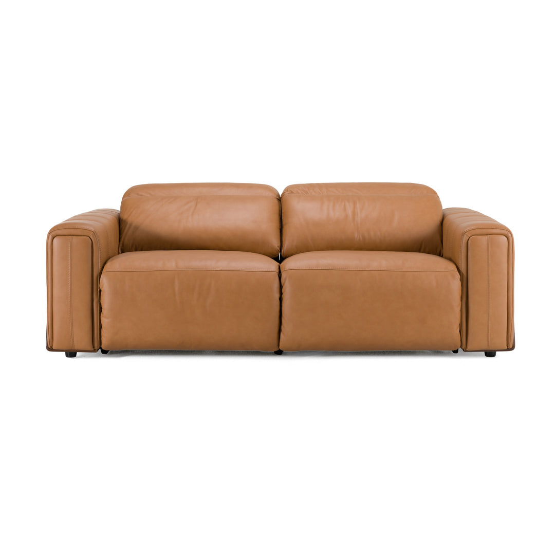 Sandstone - Modern Brown Leather Sofa Set with Electric Recliners