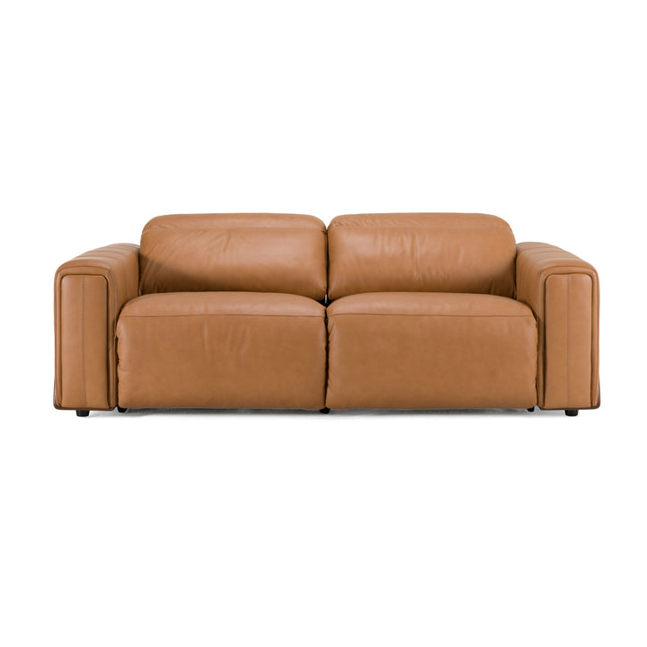 Sandstone - Modern Brown Leather Sofa Set with Electric Recliners