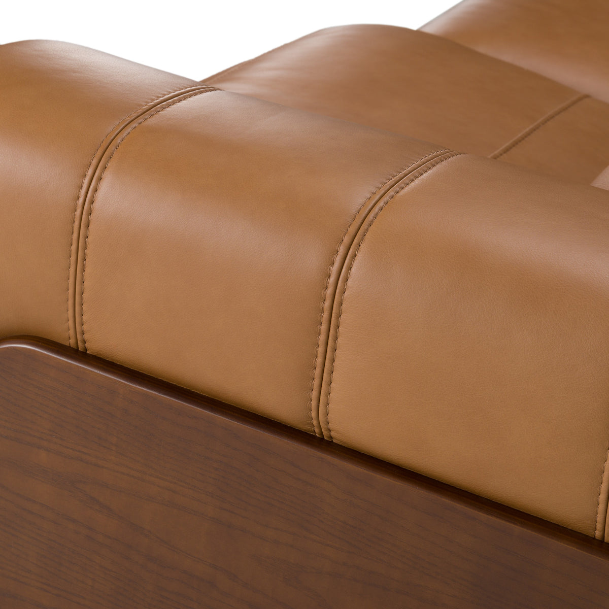 Sandstone - Modern Brown Leather Sofa w/ 2 Electric Recliners - View 2