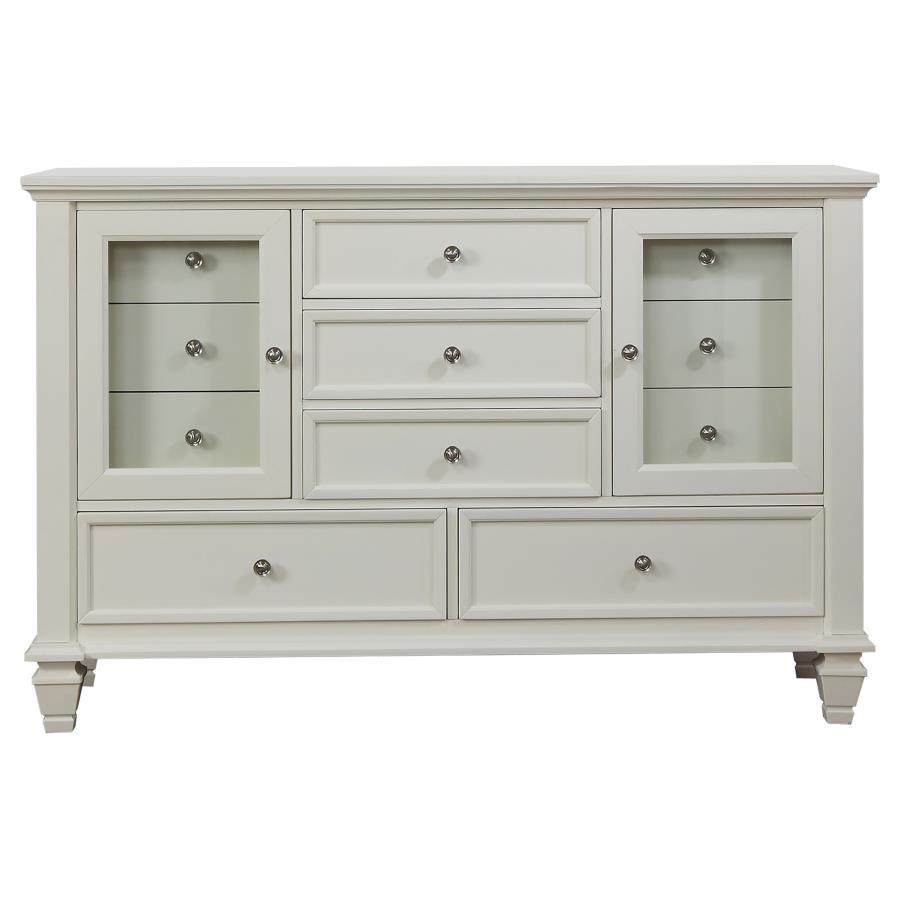 Sandy Beach - 11 - Drawer Dresser - Cream White Dressers modern furniture Contempo Furniture
