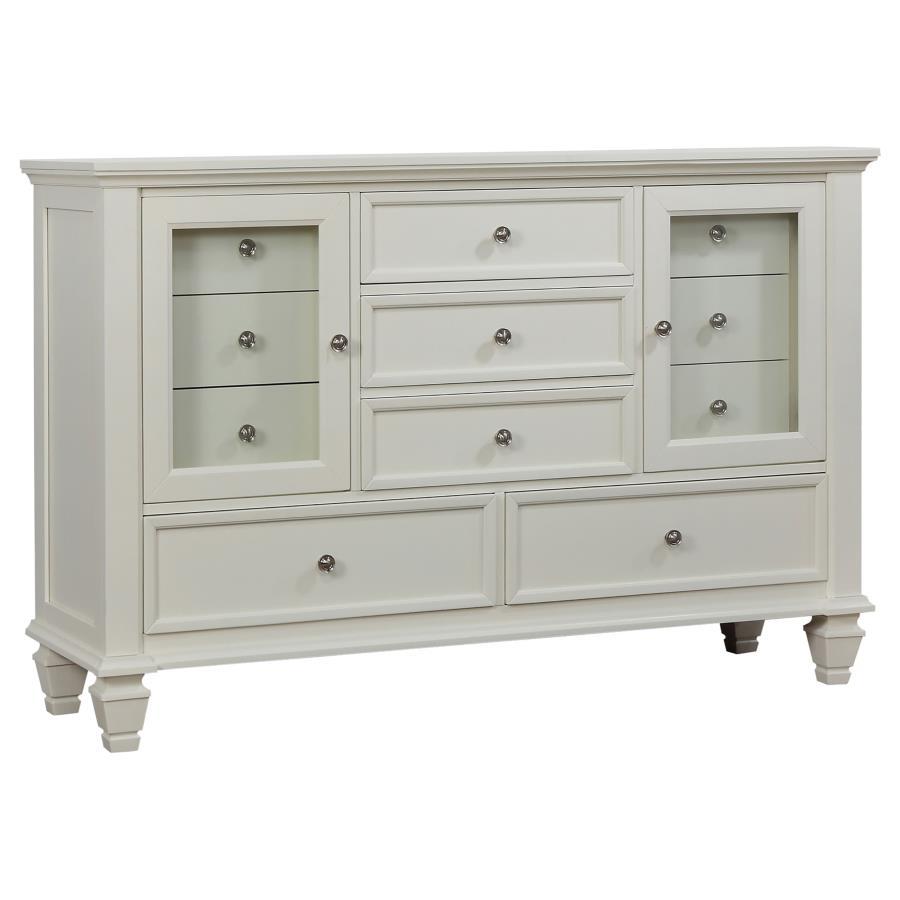 Sandy Beach - 11 - Drawer Dresser - Cream White Dressers modern furniture Contempo Furniture