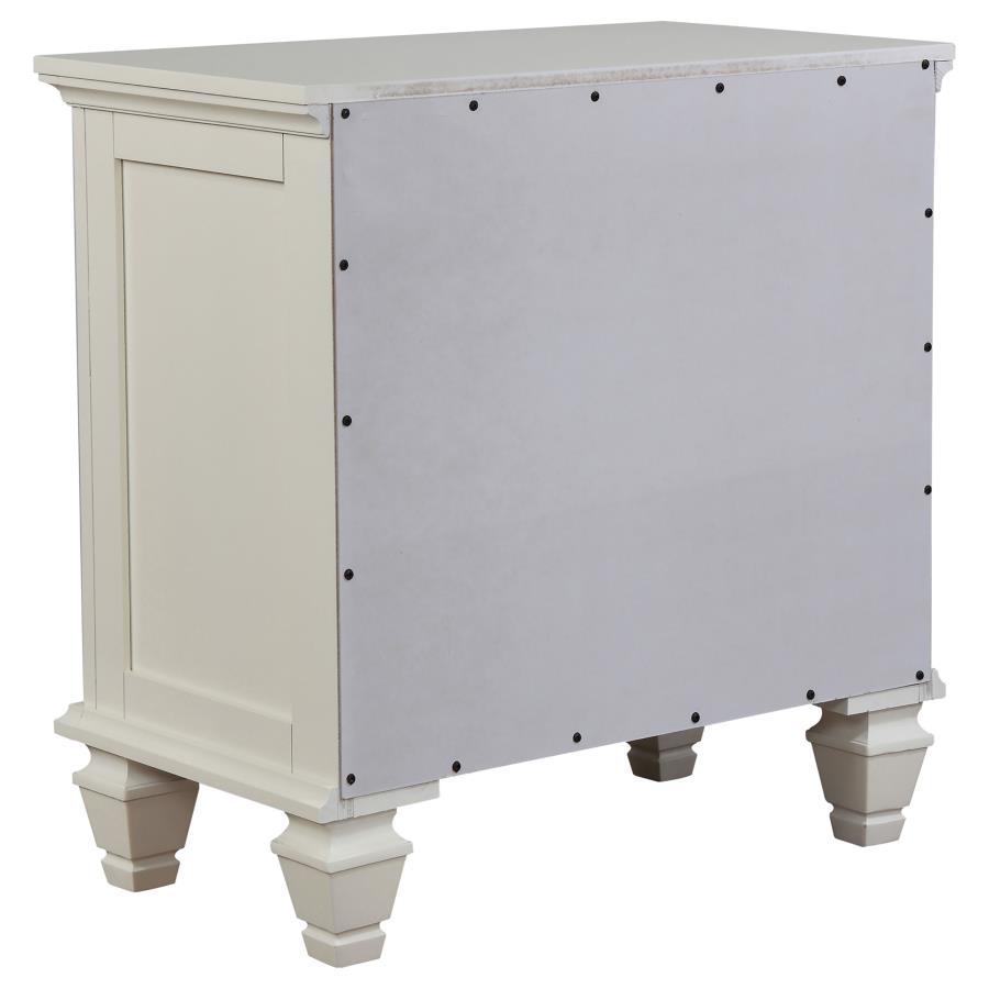 Sandy Beach - 3 - Drawer Nightstand - Cream White Accent Nightstand modern furniture Contempo Furniture