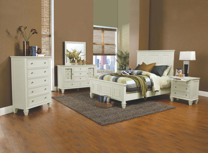Sandy Beach - 3 - Drawer Nightstand - Cream White Accent Nightstand modern furniture Contempo Furniture