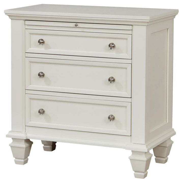 Sandy Beach - 3 - Drawer Nightstand - Cream White Accent Nightstand modern furniture Contempo Furniture