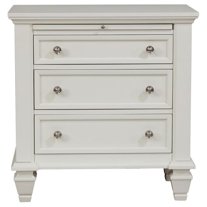 Sandy Beach - 3 - Drawer Nightstand - Cream White Accent Nightstand modern furniture Contempo Furniture
