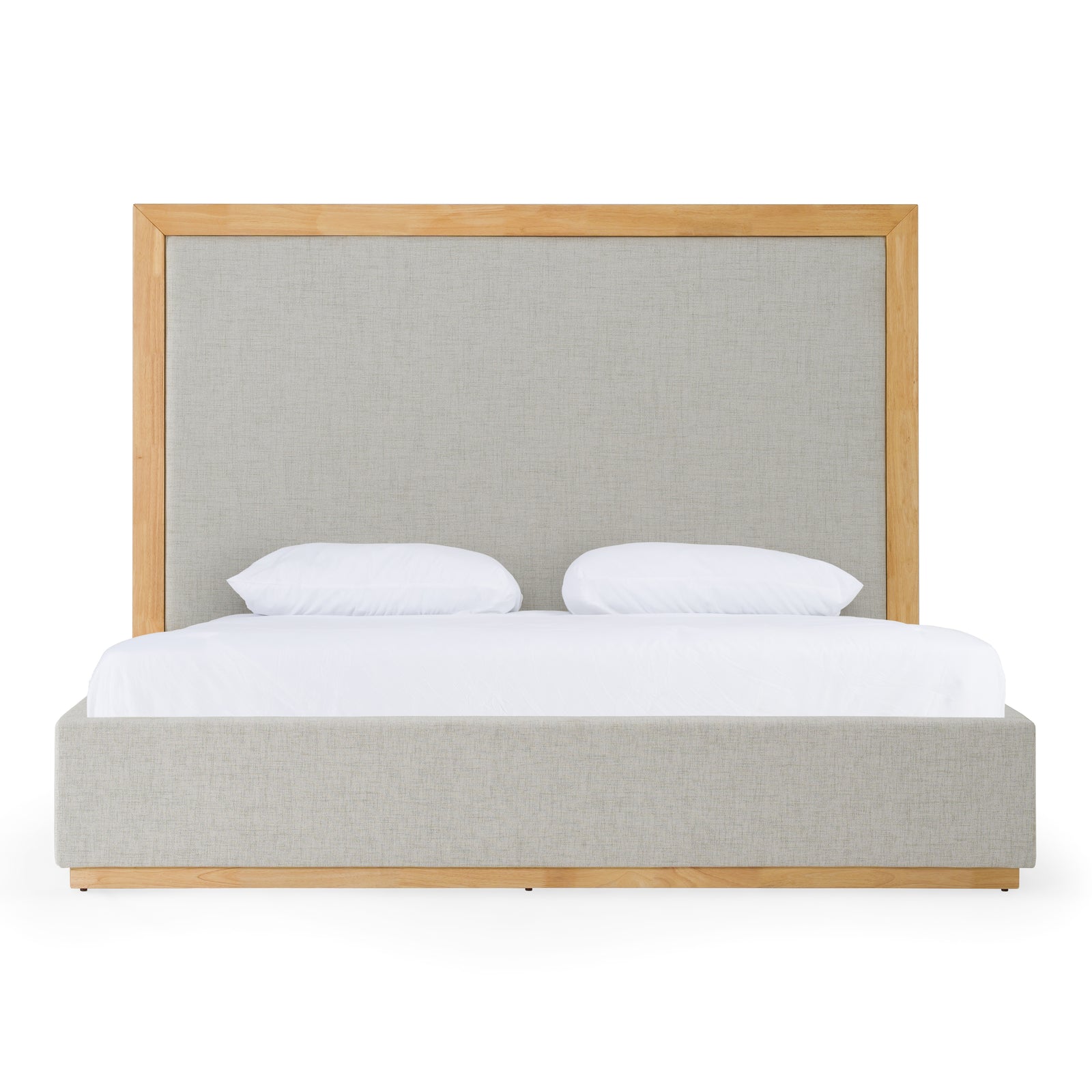 Santa Barbara - Modern Grey Fabric  Natural Bed