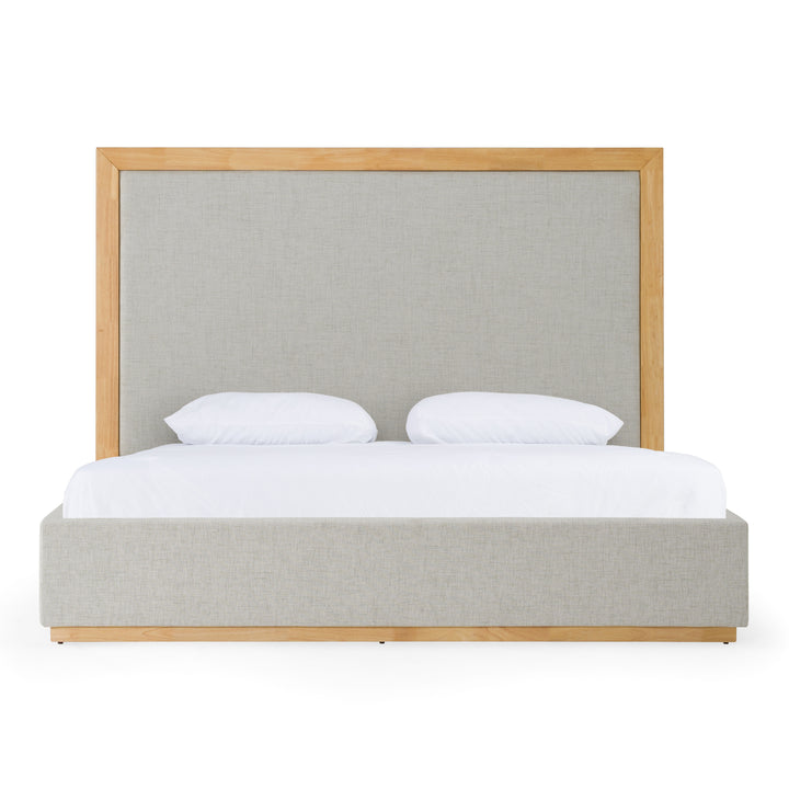Santa Barbara - Modern Grey Fabric + Natural Bed