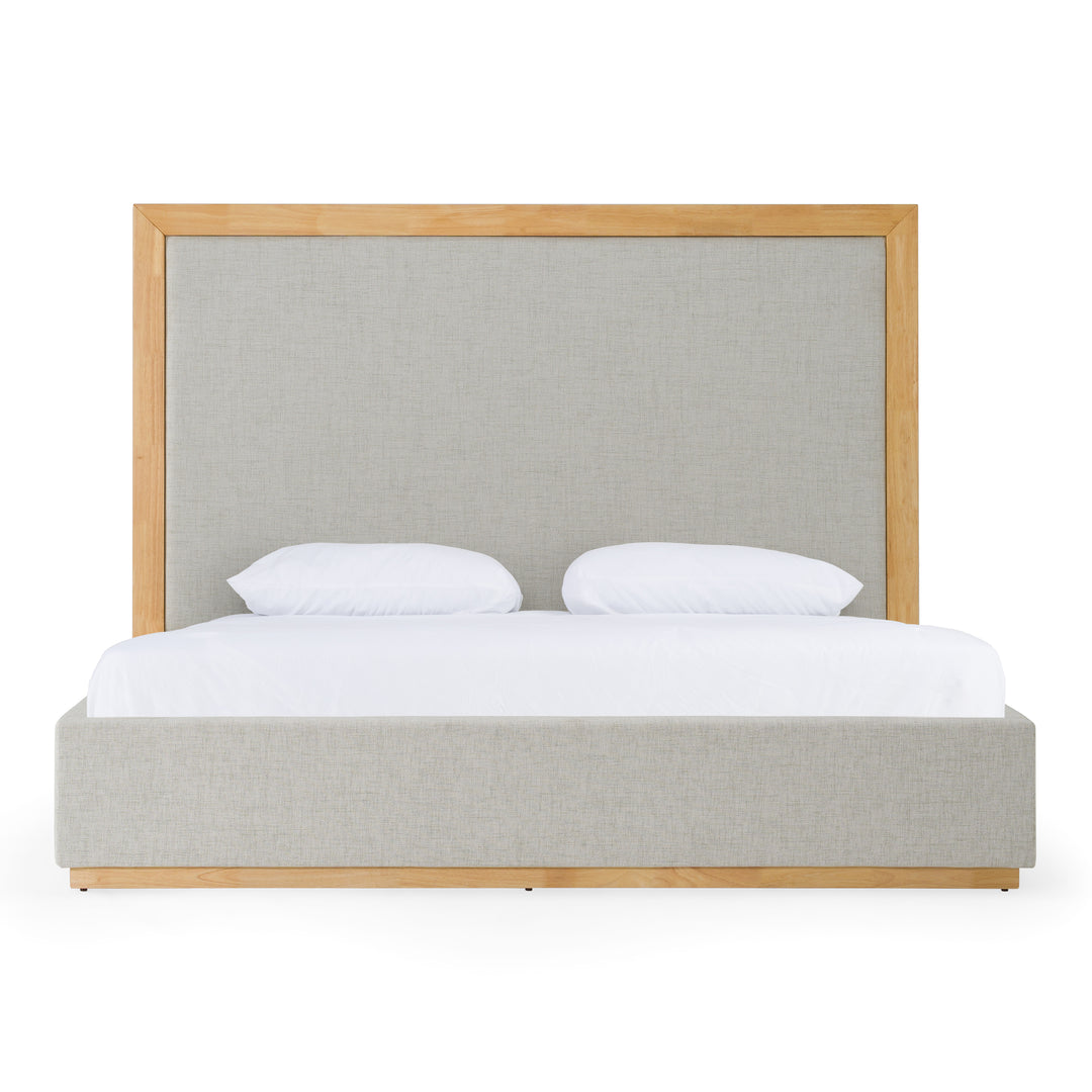 Santa Barbara - Modern Grey Fabric + Natural Bed