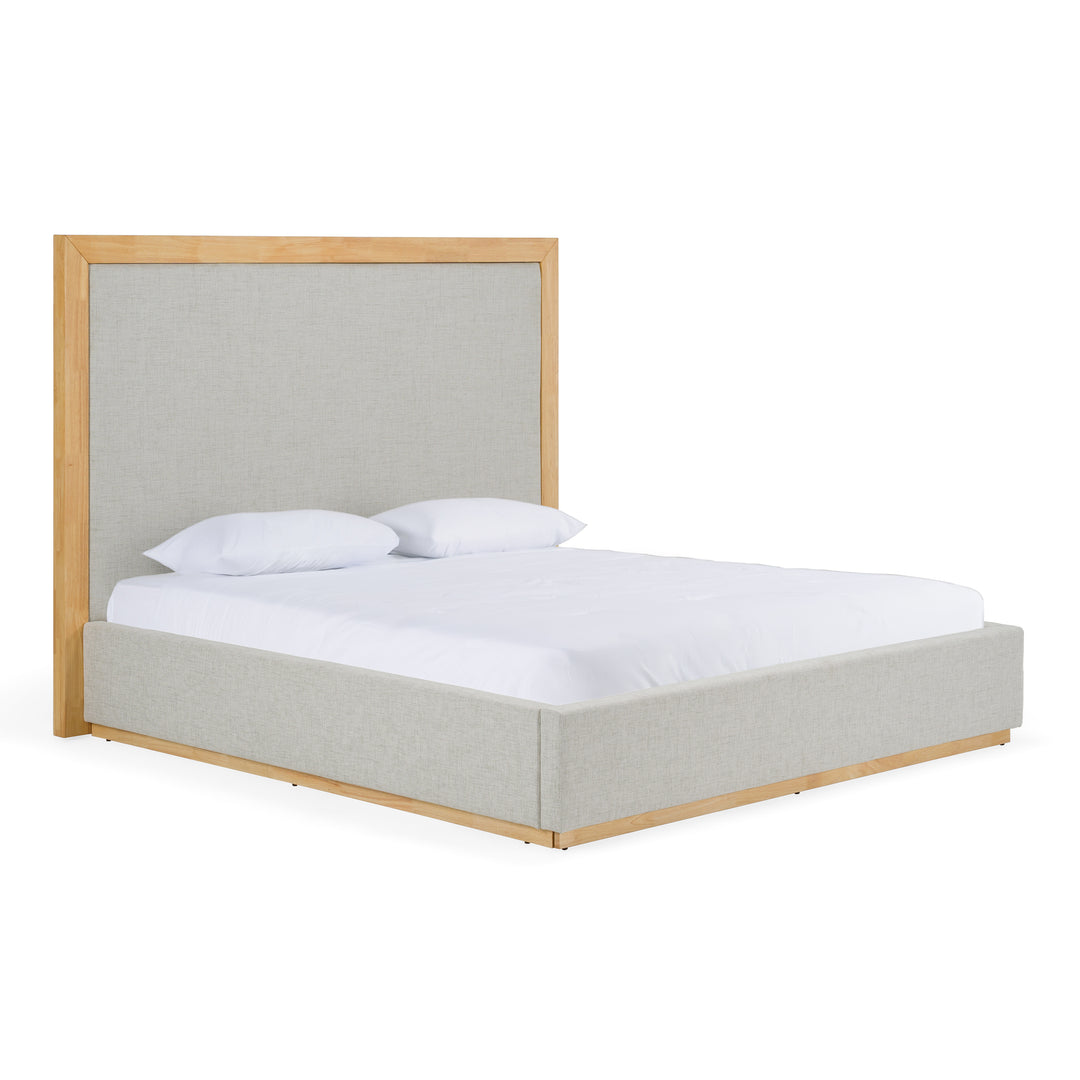 Santa Barbara - Modern Grey Fabric  Natural Bedroom Set