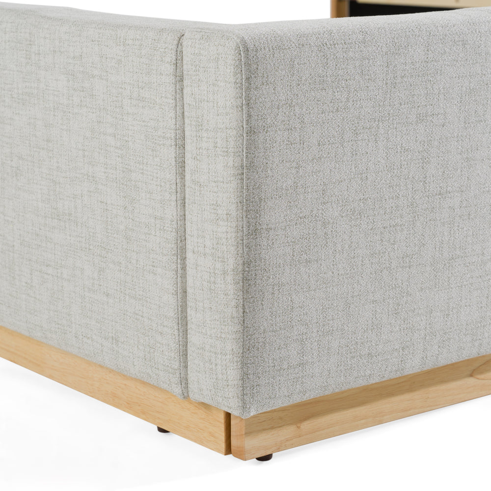Santa Barbara - Modern Grey Fabric + Natural Bed - View 6