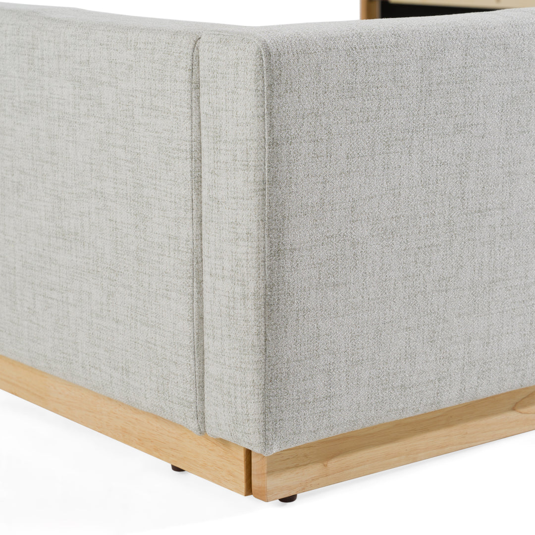 Santa Barbara - Modern Grey Fabric + Natural Bed