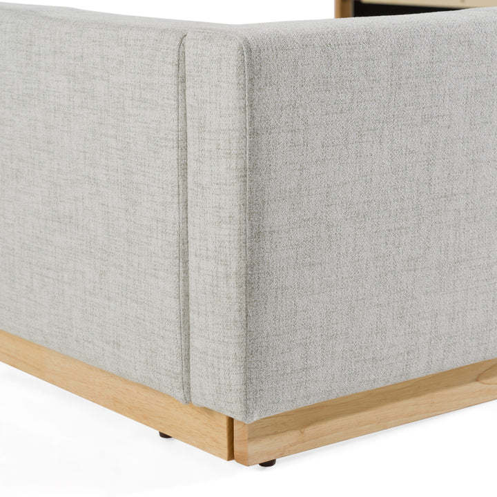 Santa Barbara  Modern Grey Fabric + Natural Bed