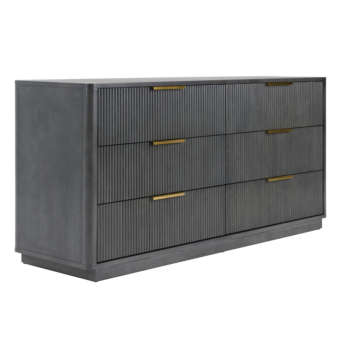 Santa Barbara + Santa Monica - Modern Grey Fabric + Grey Wash Bedroom Set