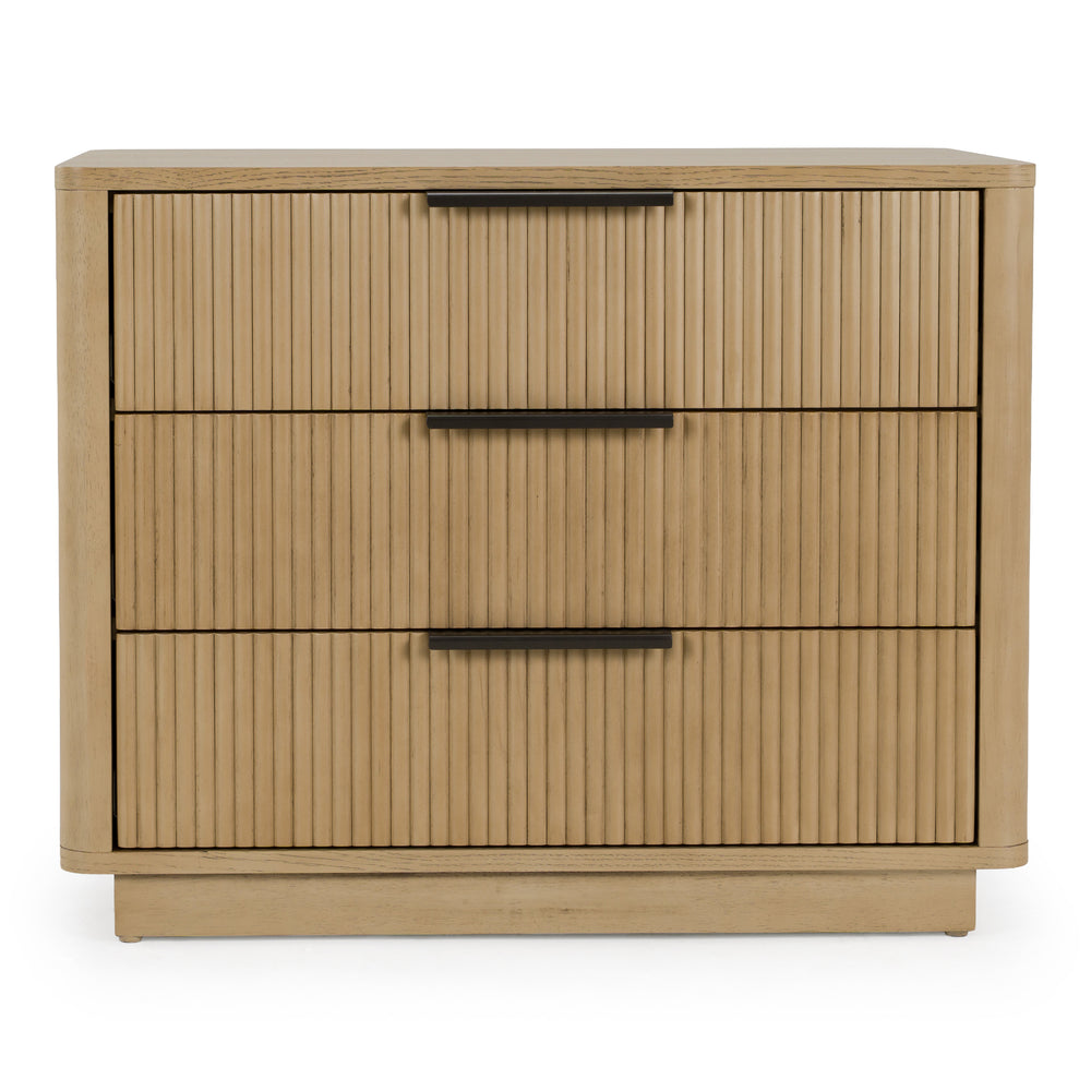 Santa Monica - Modern Natural Oak 3 Drawer Nightstand