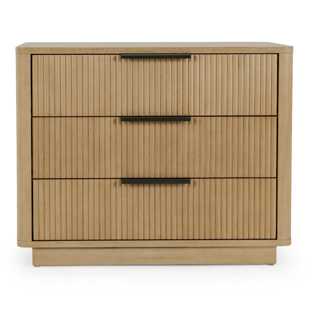 Santa Monica - Modern Natural Oak 3 Drawer Nightstand