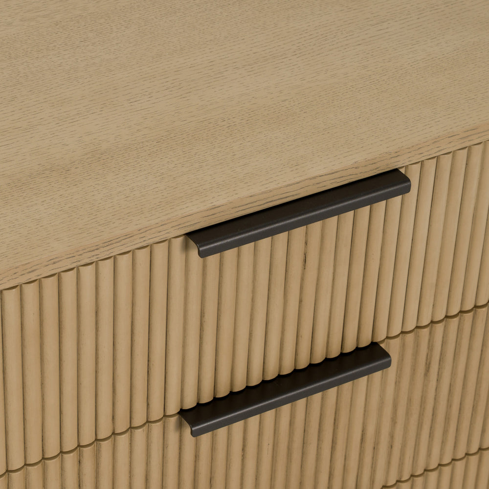 Santa Monica - Modern Natural Oak 3 Drawer Nightstand - View 6